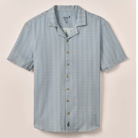 Johnnie O Shackleford Hangin’ Out Short Sleeve Button-Up Medium NWOT Navy Blue - Picture 12 of 14